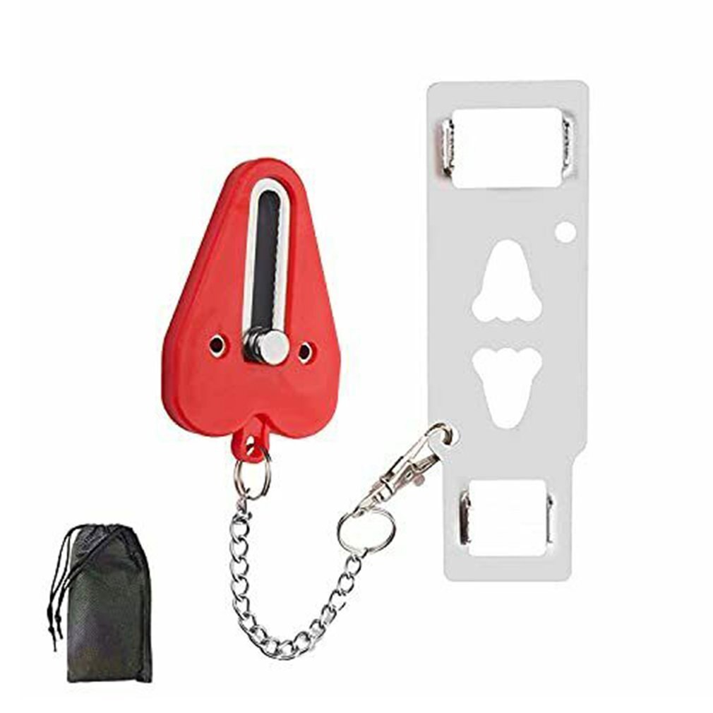 Portable Door Lock Double Hole Security Door Locker Travel Lockdown Lock Latch Door Lock Security Devices for School